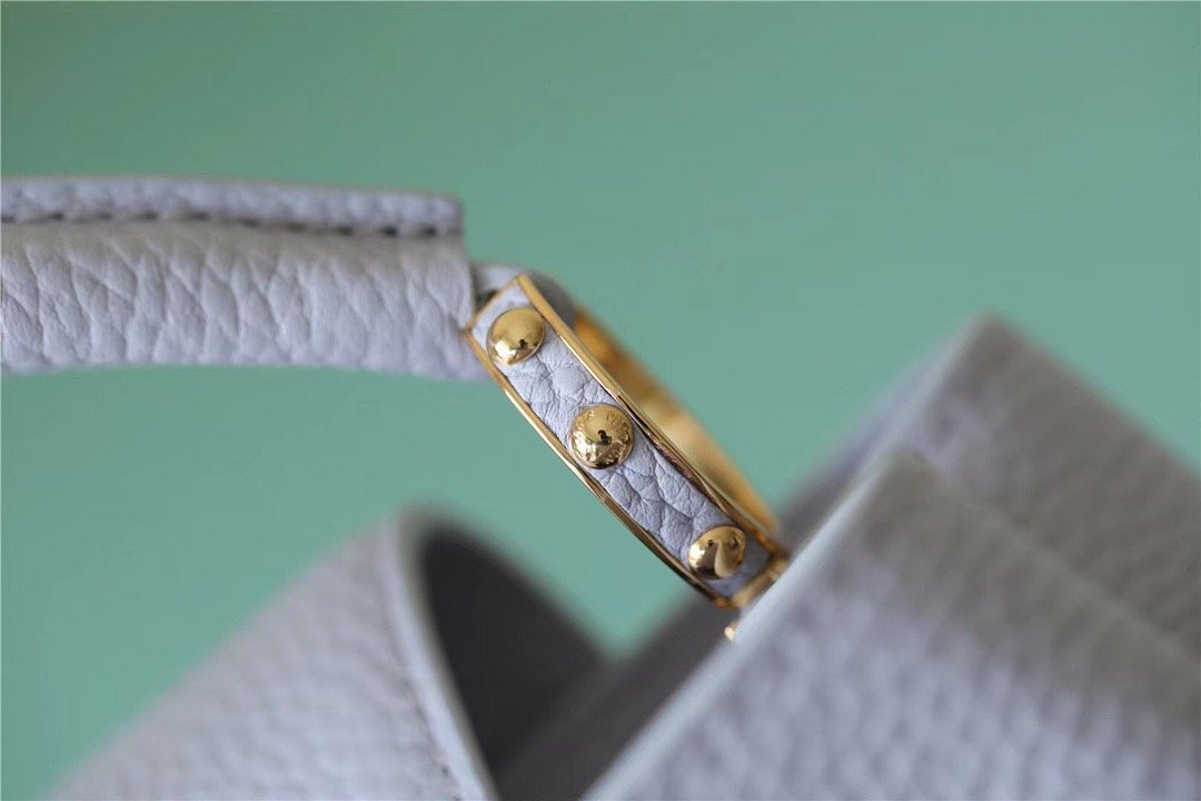 1:1 Replica Louis Vuitton LV Capucines MM Taurillon Light Blue Luxury Bag For Women - 31.5cm/12.4in - Image 2