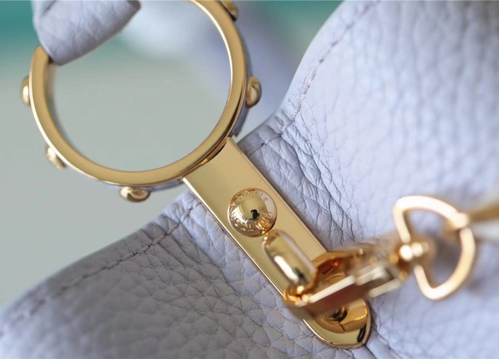 1:1 Replica Louis Vuitton LV Capucines MM Taurillon Light Blue Luxury Bag For Women - 31.5cm/12.4in