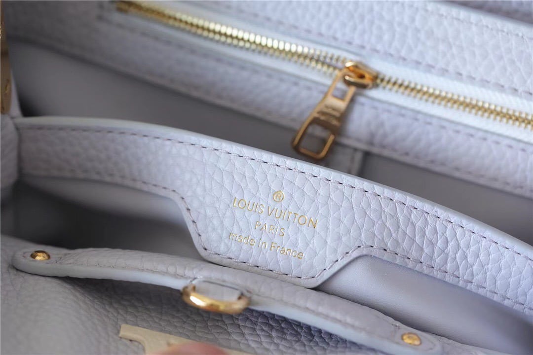 1:1 Replica Louis Vuitton LV Capucines MM Taurillon Light Blue Luxury Bag For Women - 31.5cm/12.4in - Image 7