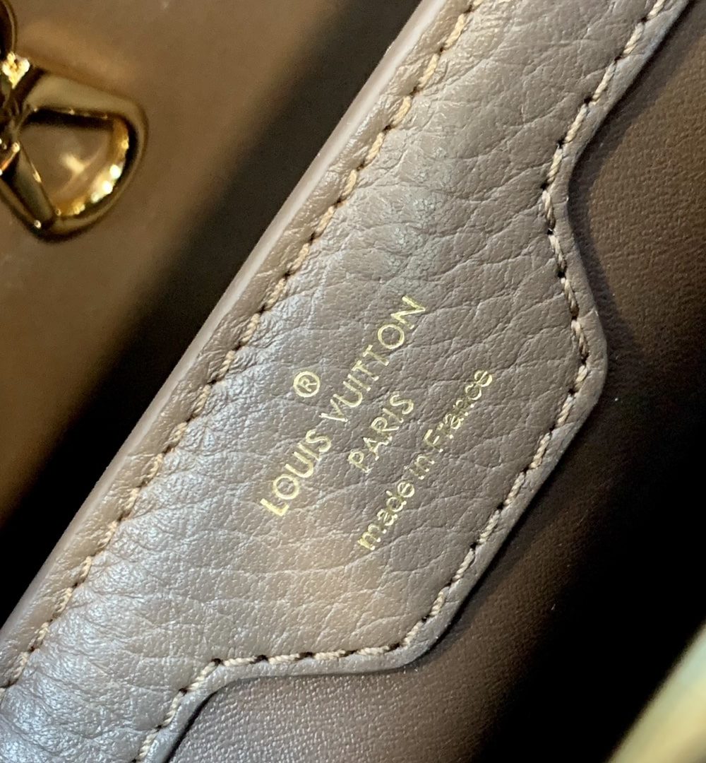 1:1 Replica Louis Vuitton LV Capucines MM Taurillon Smokey Brown Luxury Bag For Women M59516 - 12.4in/31.5cm