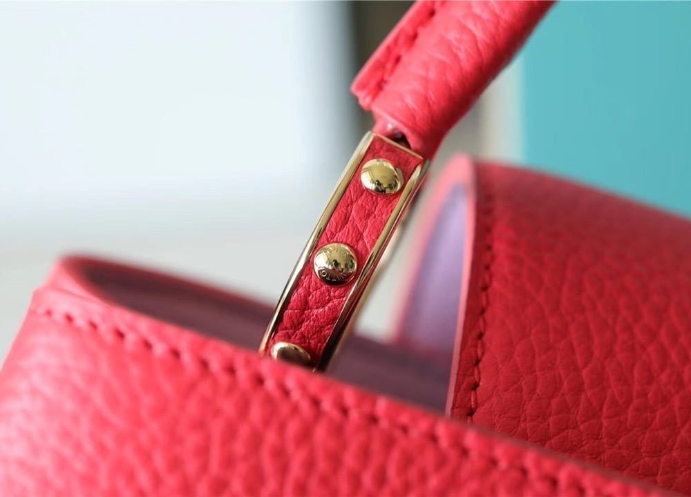 1:1 Replica Louis Vuitton LV Capucines MM Taurillon Red Luxury Bag For Women - 12.4in/31.5cm