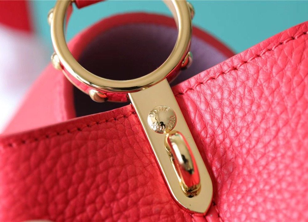 1:1 Replica Louis Vuitton LV Capucines MM Taurillon Red Luxury Bag For Women - 12.4in/31.5cm