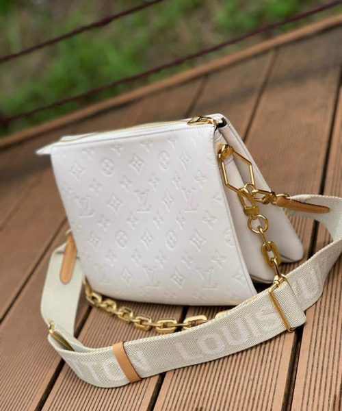 1:1 Replica Louis Vuitton LV Coussin PM Monogram Embossed Puffy White Luxury Bag For Women M57793 - 10.2in/26cm