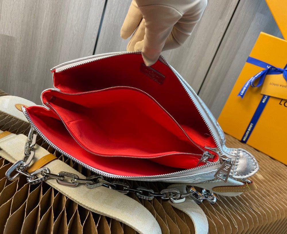 1:1 Replica Louis Vuitton LV Coussin PM Monogram Empreinte Sier Luxury Bag For Women M57913 - 10.2in/25.9cm