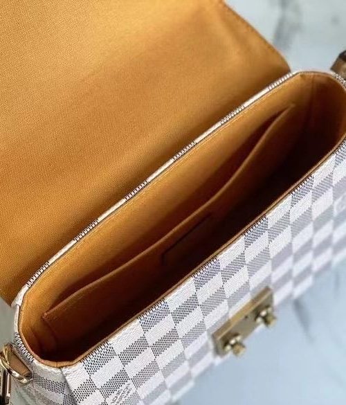 1:1 Replica Louis Vuitton LV Croisette Damier Azur Canvas Pink Luxury Bag For Women N50053 - 9.8in/25cm