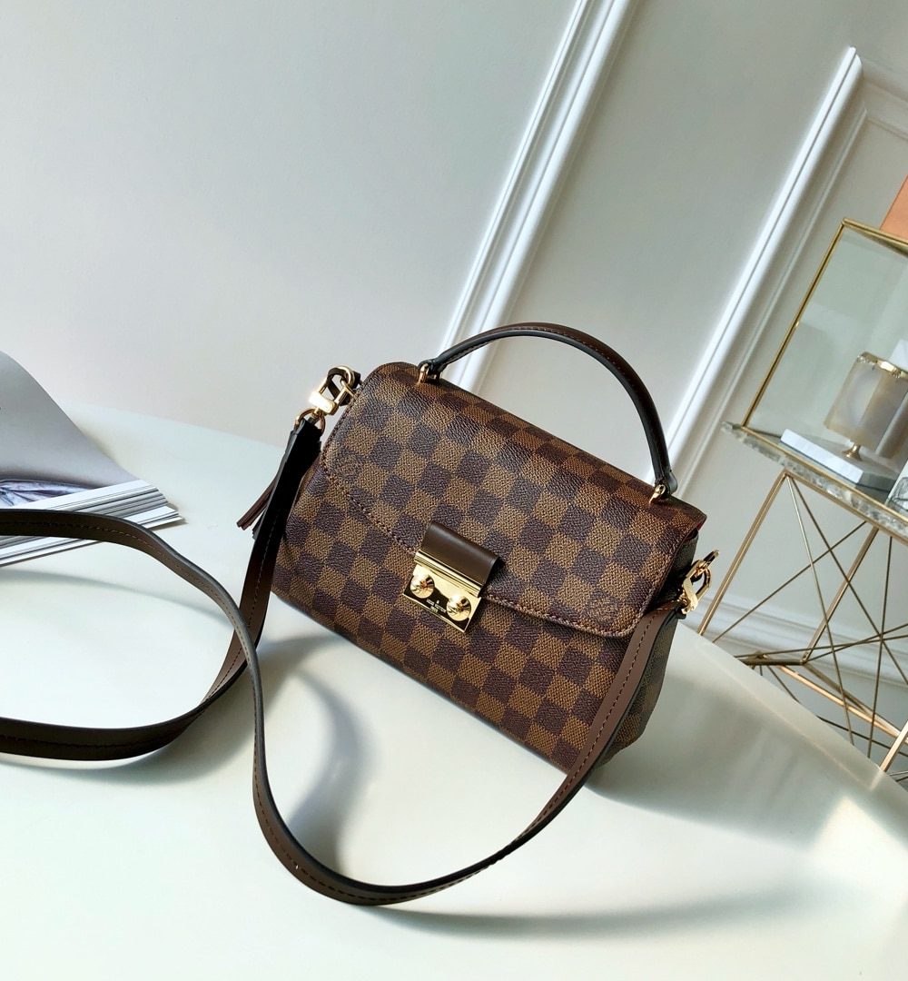 1:1 Replica Louis Vuitton LV Croisette in Damier Ebene Luxury Bag for women N53000 - 9.4in/23.8cm