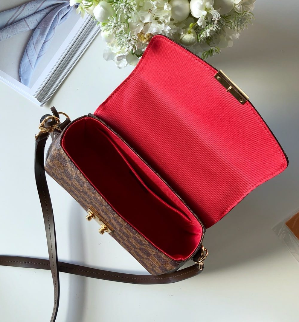 1:1 Replica Louis Vuitton LV Croisette in Damier Ebene Luxury Bag for women N53000 - 9.4in/23.8cm