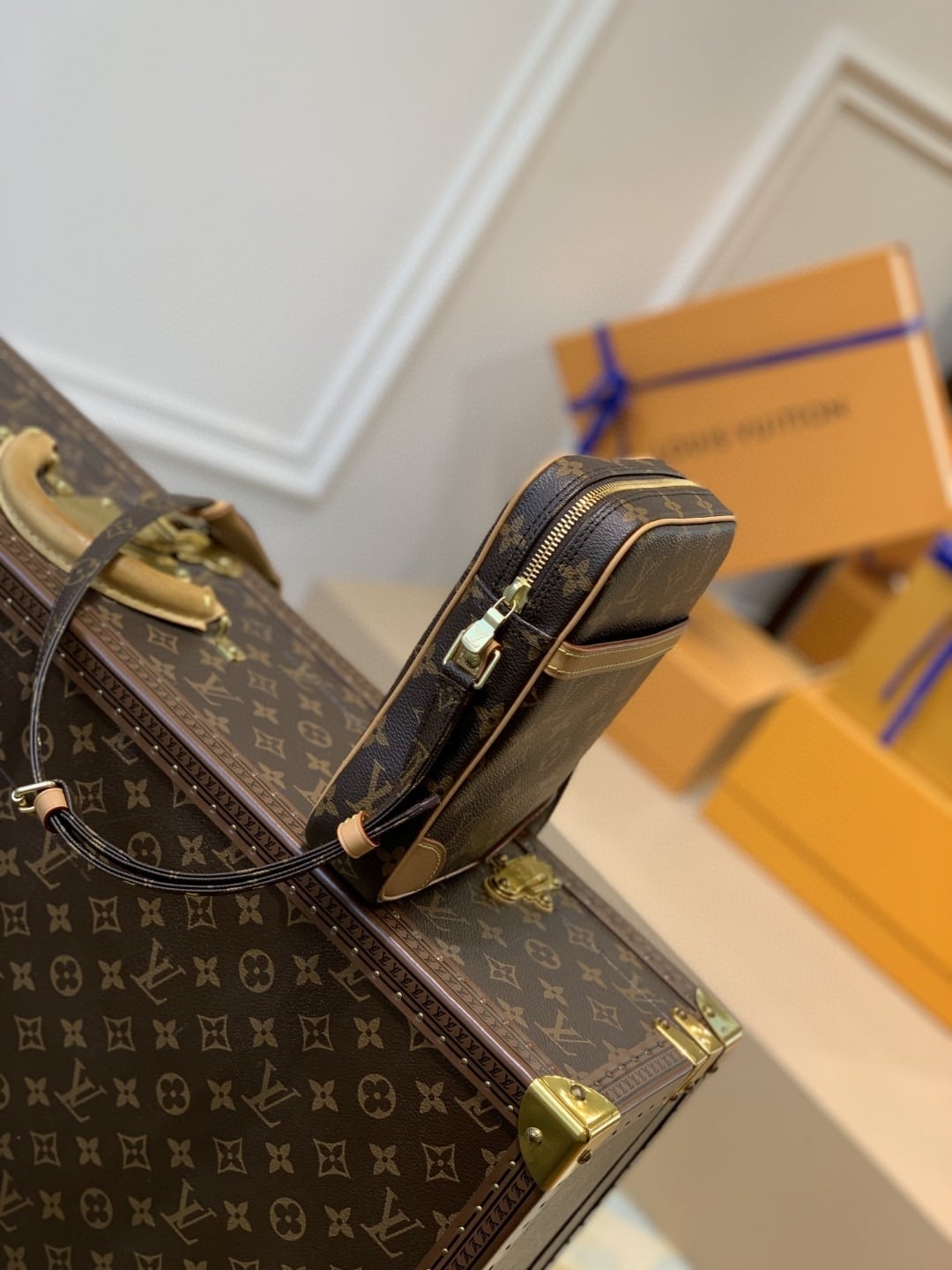 1:1 Replica Louis Vuitton LV Danube Monogram Canvas Luxury Bag For Women M45266 - 8.3in/21cm - Image 2