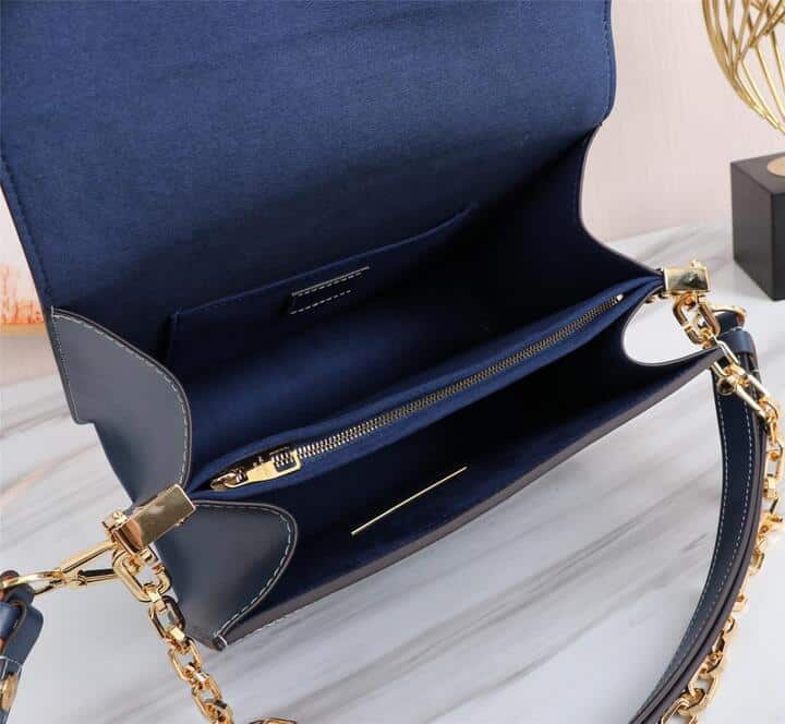 1:1 Replica Louis Vuitton LV Dauphine MM Denim Jacquard Monogram Pattern Navy Blue Luxury Bag For Women M59631 - 9.8in/25cm - Image 8