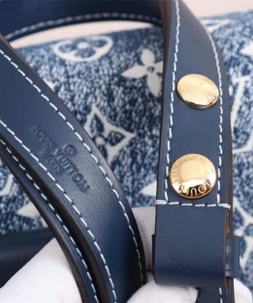1:1 Replica Louis Vuitton LV Dauphine MM Denim Jacquard Monogram Pattern Navy Blue Luxury Bag For Women M59631 - 9.8in/25cm