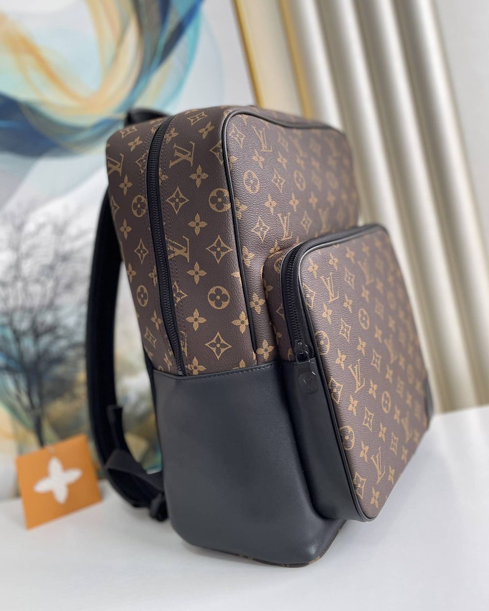 1:1 Replica Louis Vuitton LV Dean Backpack Monogram Macassar Canvas Unique Bag For Men M45335 - 42cm