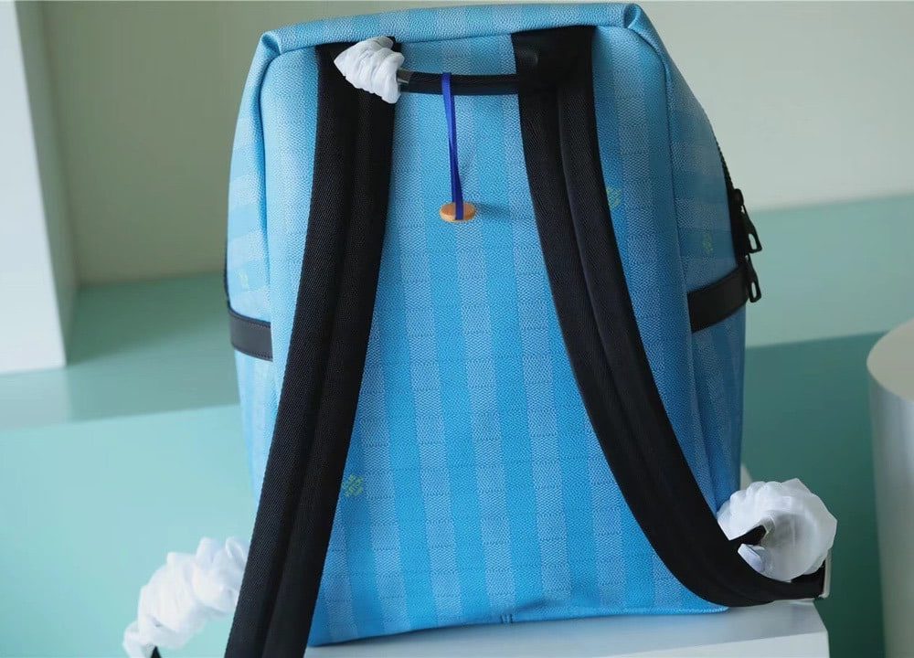 1:1 Replica Louis Vuitton LV Discovery Backpack Damier Stripes Canvas Gradient Blue Unique For Men M59913 - 40cm