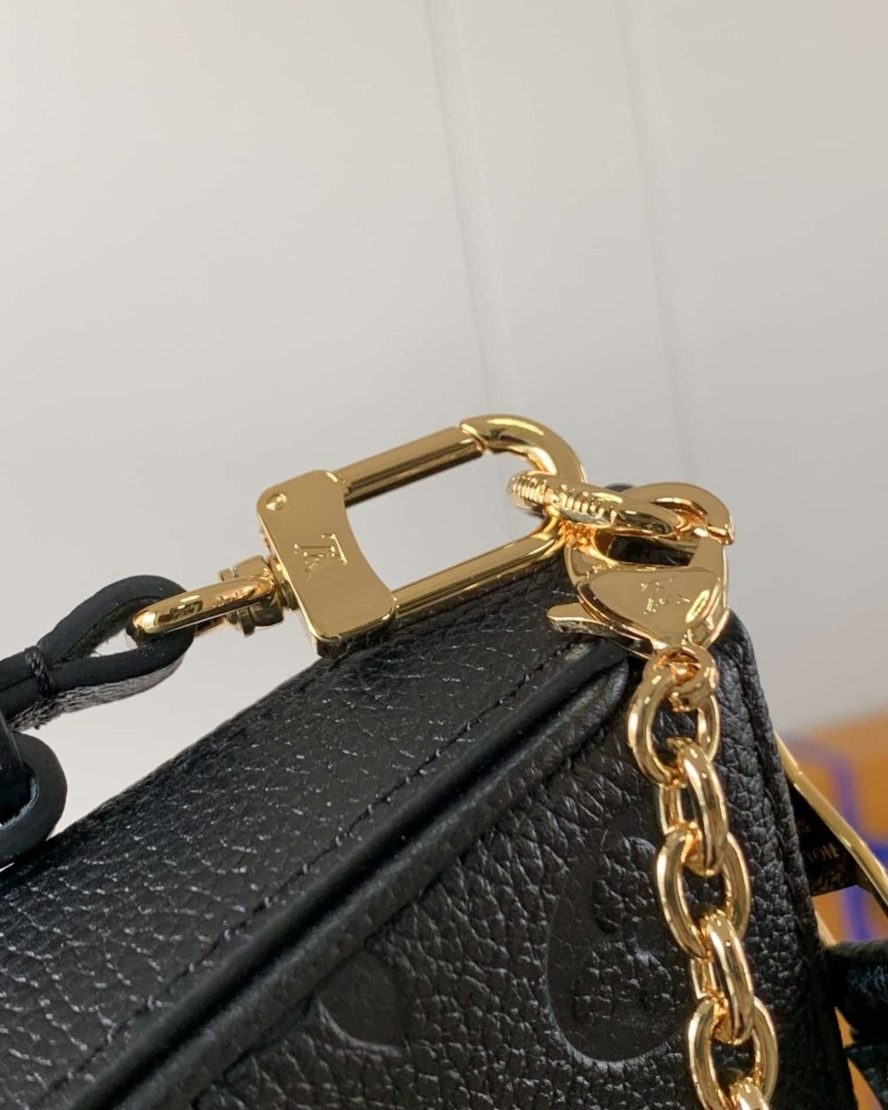 1:1 Replica Louis Vuitton LV Easy Pouch On Strap Monogram Empreinte Black Luxury Bag For Women M80349 - 7.5in/19cm