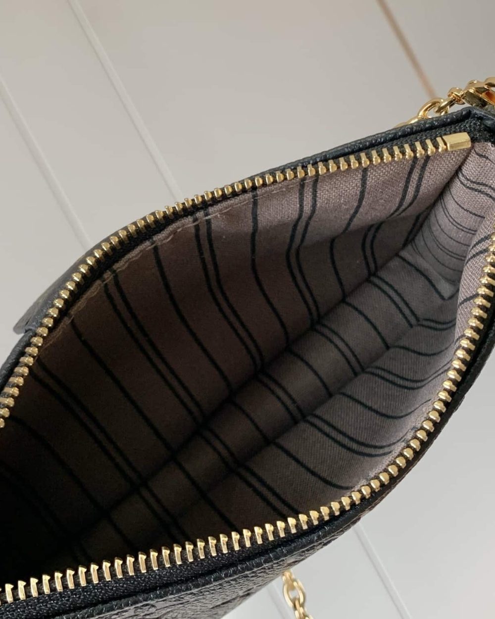 1:1 Replica Louis Vuitton LV Easy Pouch On Strap Monogram Empreinte Black Luxury Bag For Women M80349 - 7.5in/19cm