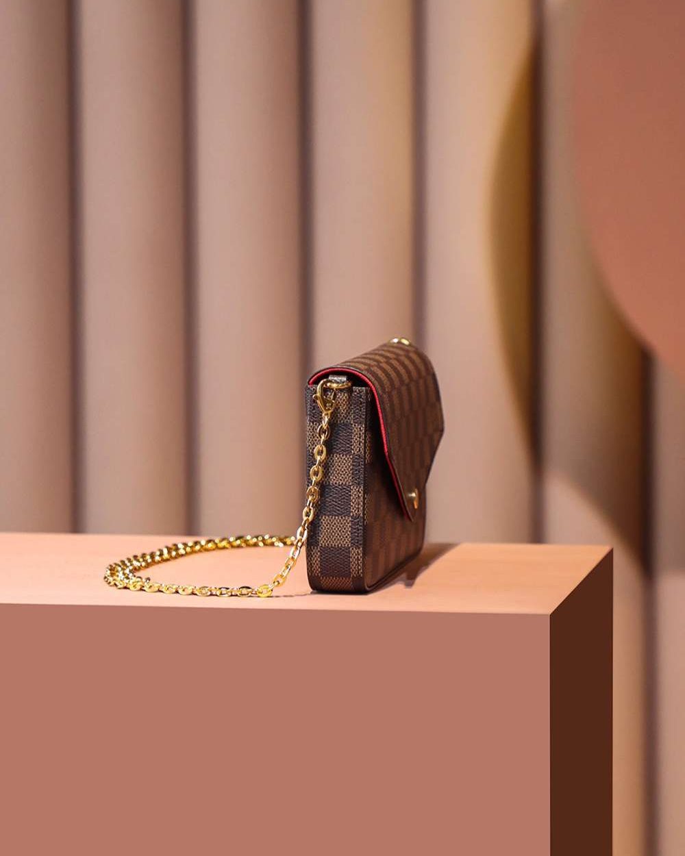 1:1 Replica Louis Vuitton LV Felicie Pochette Brown Luxury Bag For Women N63032 - 21cm / 8.3in