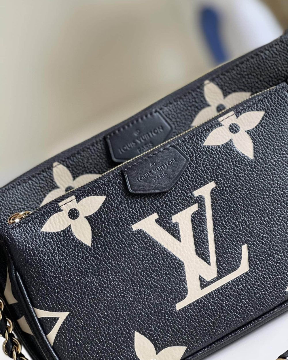 1:1 Replica Louis Vuitton LV Multi Pochette Accessoires Bicolor Monogram Empreinte Leather Luxury Bag For Women M45777 - 24cm