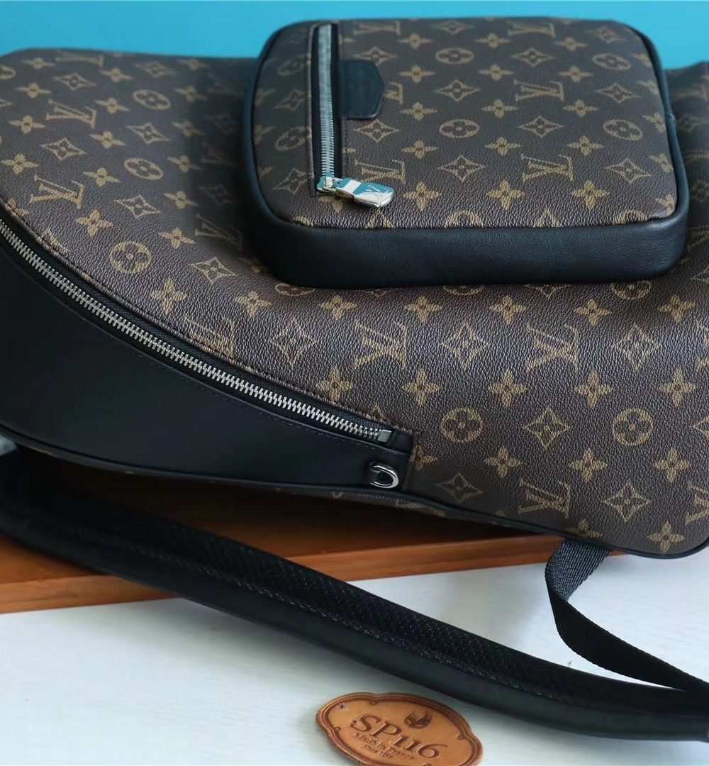 1:1 Replica Louis Vuitton LV Josh Backpack Monogram Macassar Unique Bag For Men M45349 - 15.7in/40cm