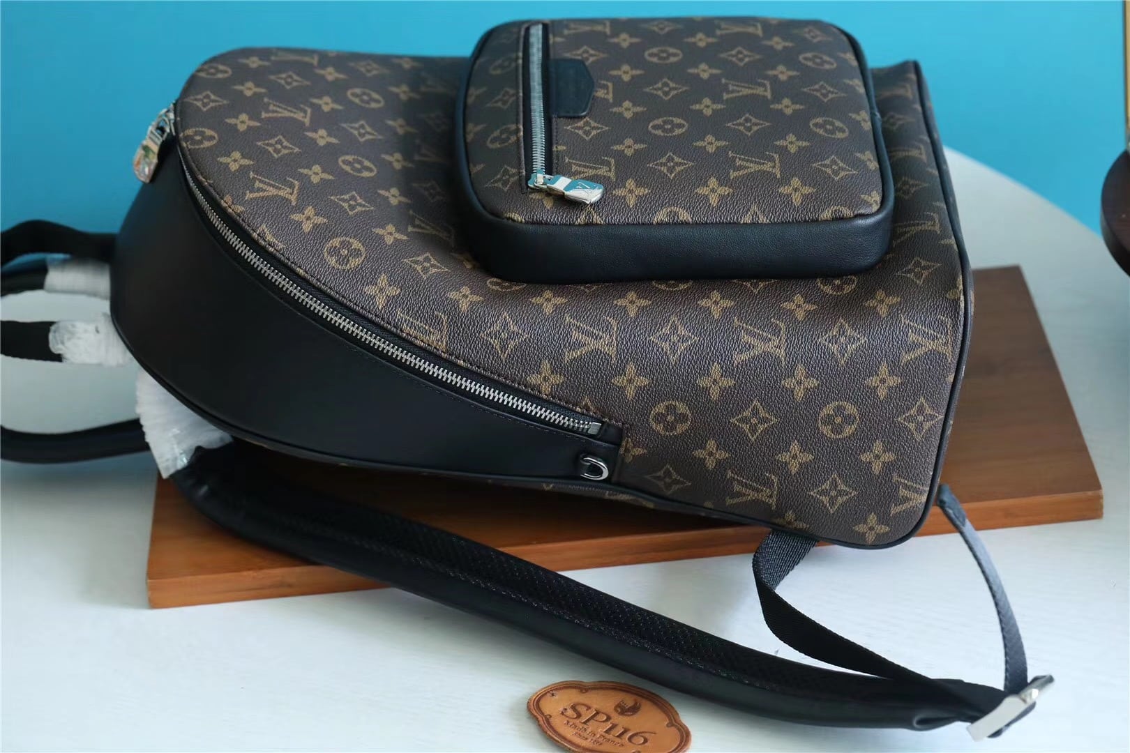 1:1 Replica Louis Vuitton LV Josh Backpack Monogram Macassar Unique Bag For Men M45349 - 15.7in/40cm - Image 4