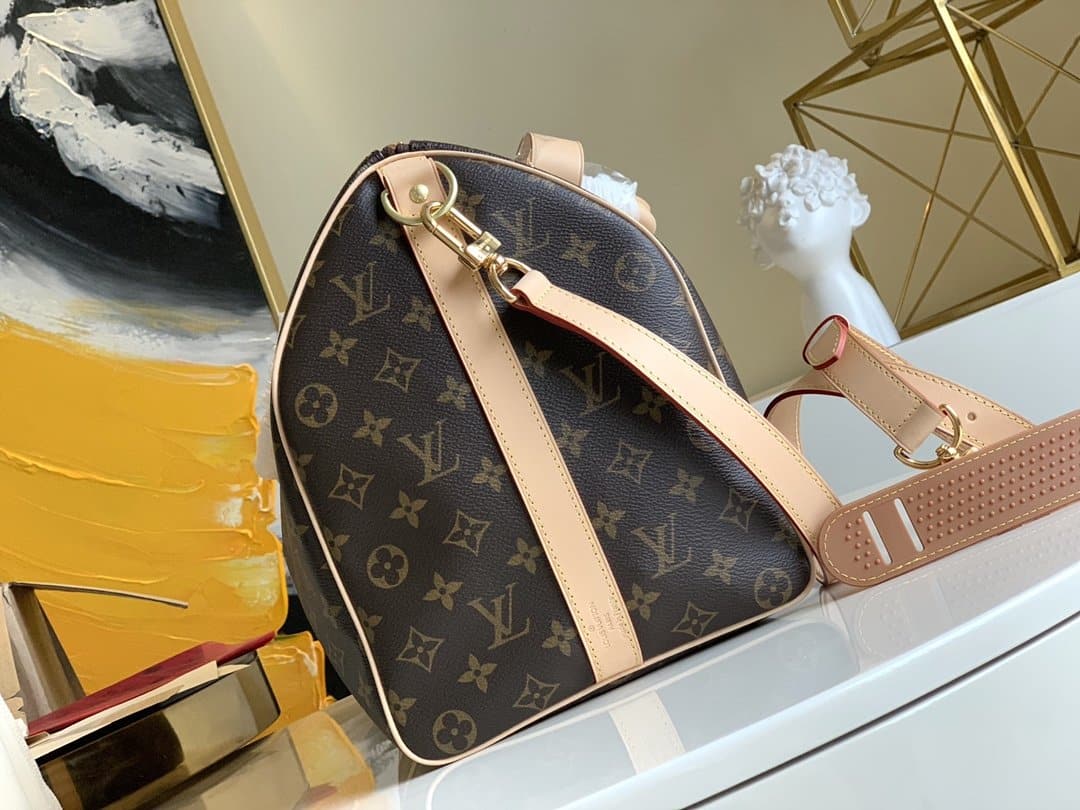 1:1 Replica Louis Vuitton LV Keepall Bandouliere 45 Monogram Canvas Luxury Bag For Women M41418 - 17.7in/45cm - Image 2