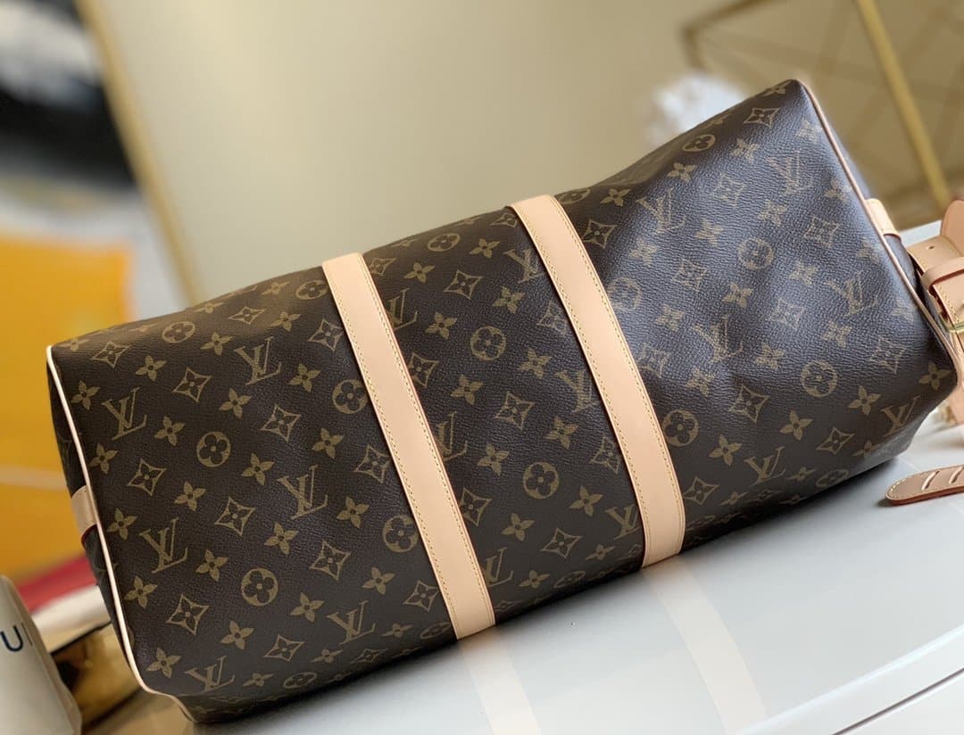 1:1 Replica Louis Vuitton LV Keepall Bandouliere 45 Monogram Canvas Luxury Bag For Women M41418 - 17.7in/45cm - Image 3