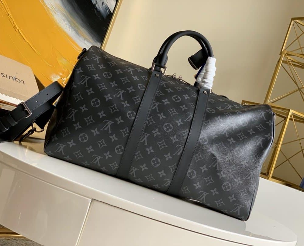 1:1 Replica Louis Vuitton LV Keepall Bandouliere 45 Monogram Eclipse Canvas Unique Bag For Men M40569 - 17.7in/45cm