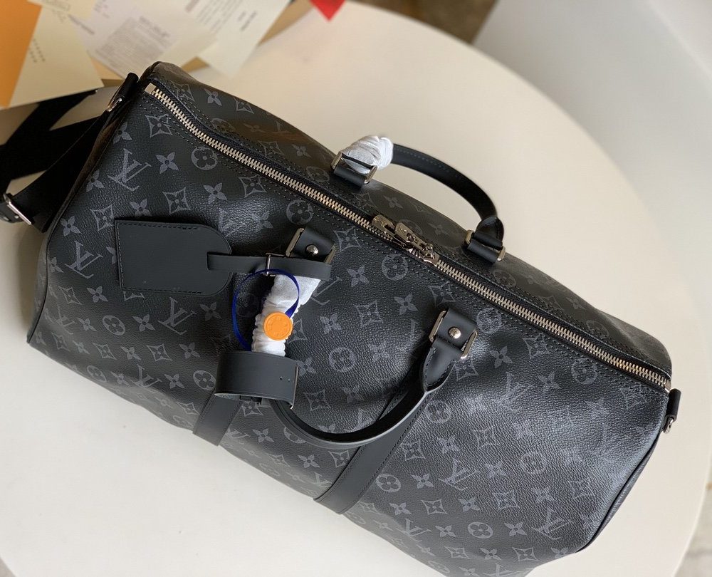 1:1 Replica Louis Vuitton LV Keepall Bandouliere 45 Monogram Eclipse Canvas Unique Bag For Men M40569 - 17.7in/45cm