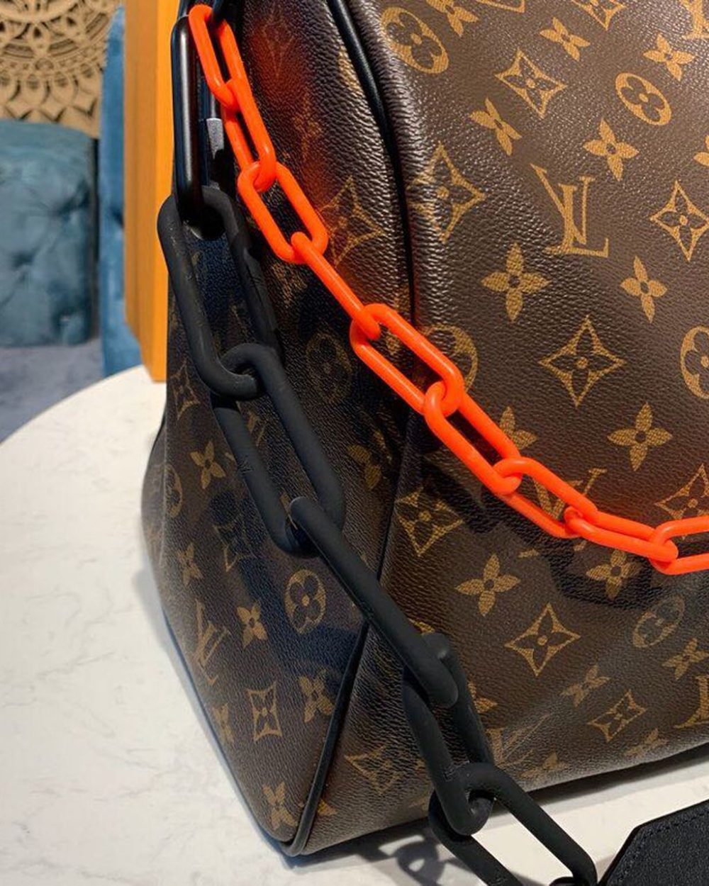 1:1 Replica Louis Vuitton LV Keepall Bandouliere 50 Monogram Solar Ray Canvas Black/Orange By Virgil Abloh Unique Bag For Men M44471 - 19.7in/50cm