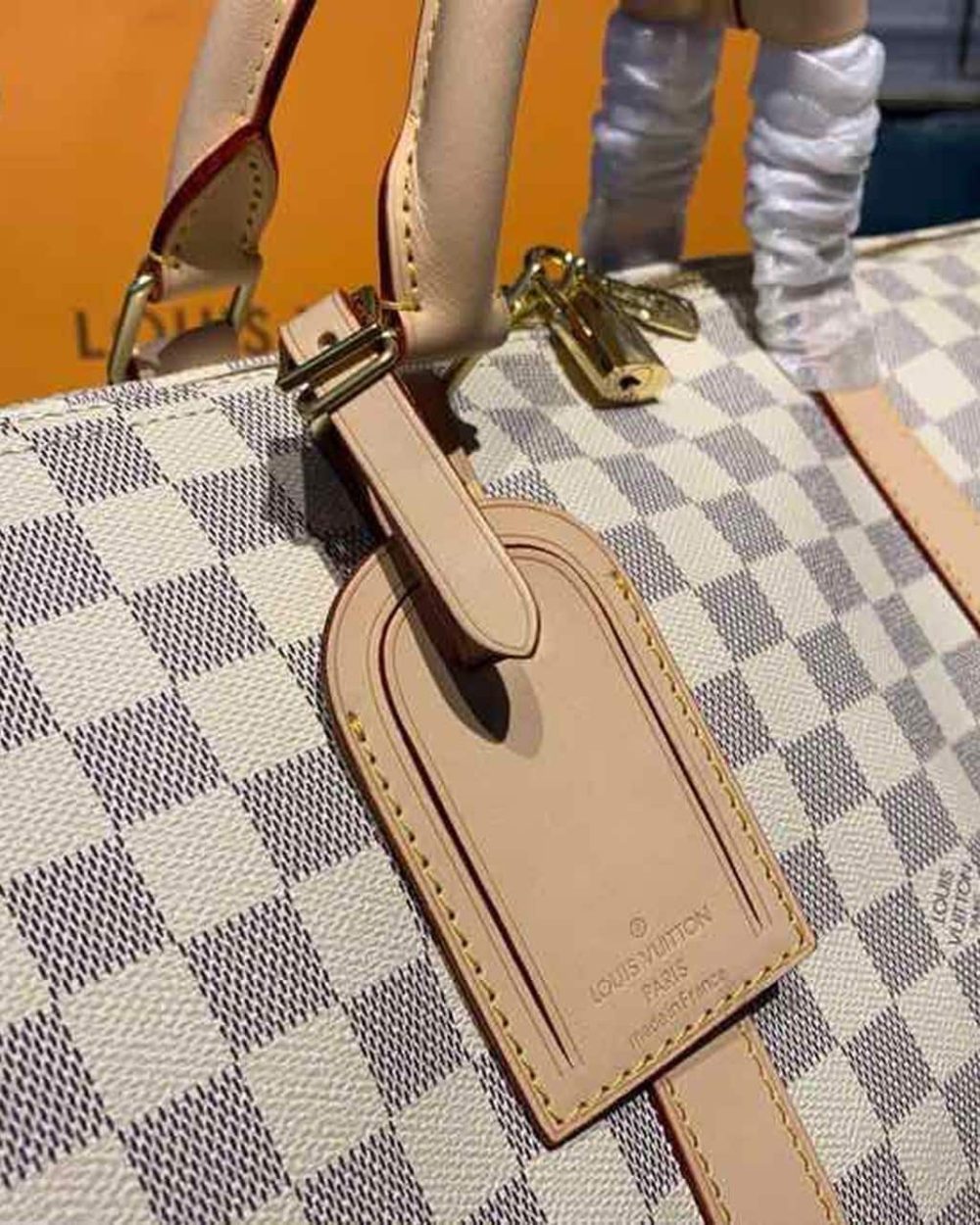 1:1 Replica Louis Vuitton LV Keepall Bandouliere 55 Damier Azur Canvas Luxury Bag For Women N41429 - 21.7in/55cm