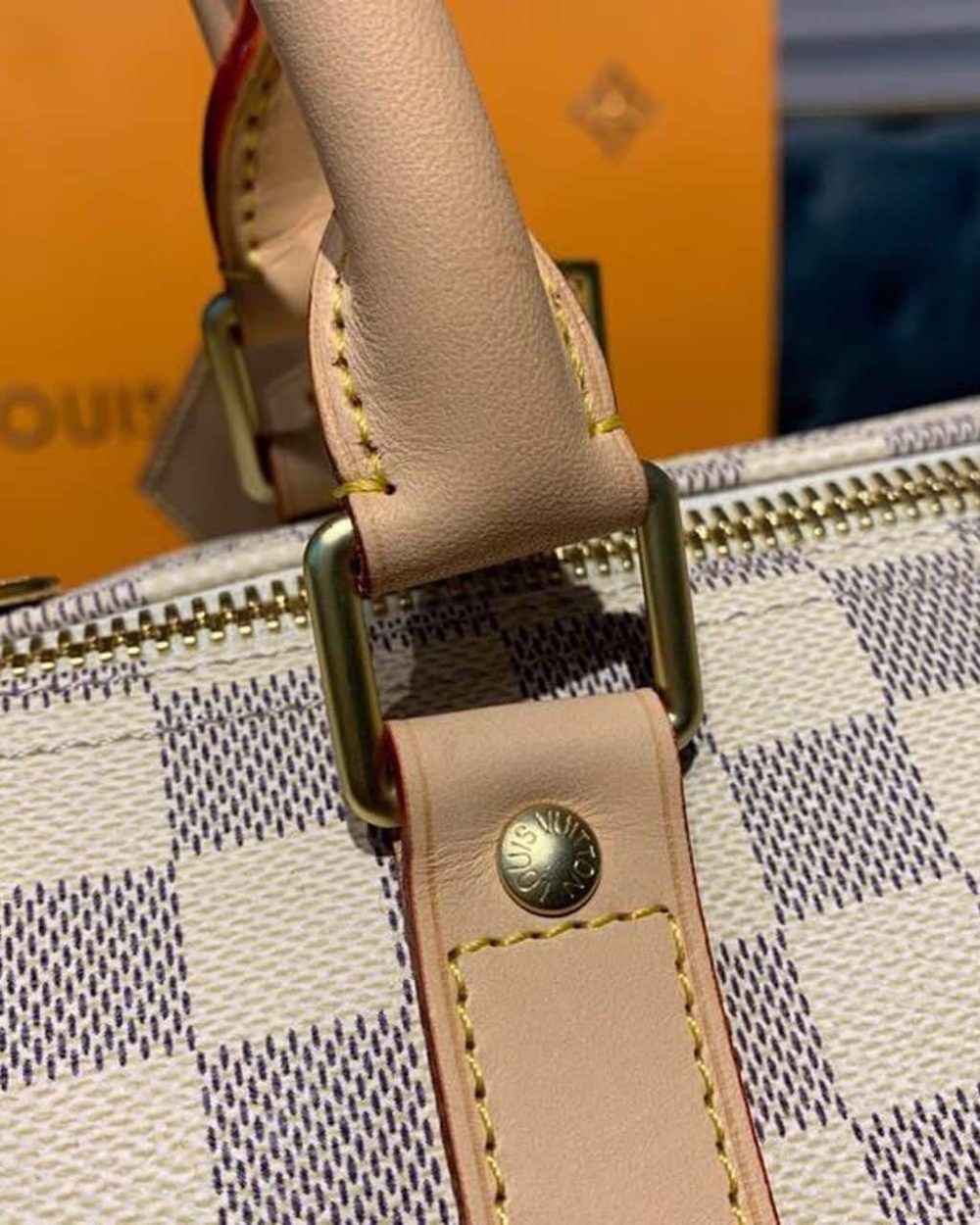 1:1 Replica Louis Vuitton LV Keepall Bandouliere 55 Damier Azur Canvas Luxury Bag For Women N41429 - 21.7in/55cm