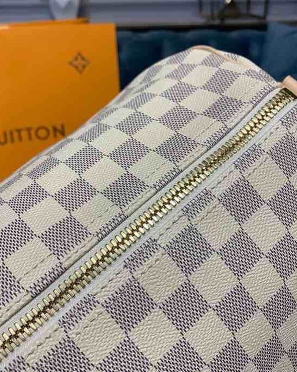1:1 Replica Louis Vuitton LV Keepall Bandouliere 55 Damier Azur Canvas Luxury Bag For Women N41429 - 21.7in/55cm