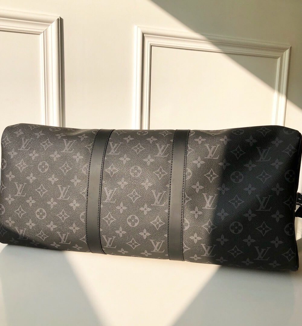 1:1 Replica Louis Vuitton LV Keepall Bandouliere 55 Monogram Eclipse Canvas Unique Bag For Men M40605 - 21.7in/55cm