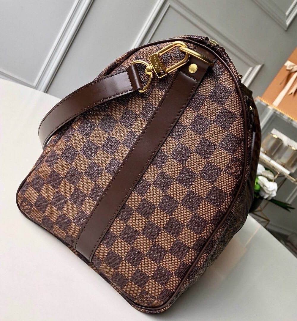 1:1 Replica Louis Vuitton LV Keepall Bandoulière 45 Damier Ebene Canvas Luxury bag For Women N41428 - 45cm