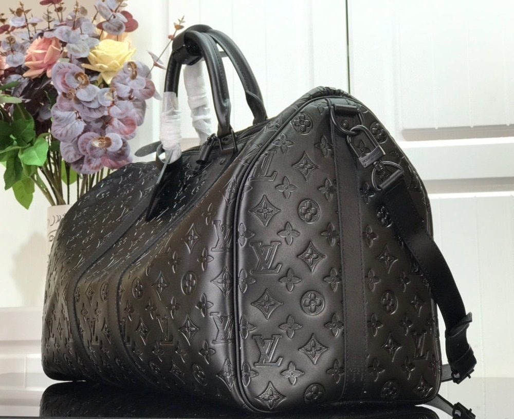 1:1 Replica Louis Vuitton LV Keepall Bandoulière 50 Monogram Shadow Unique Bag For Men M44810 - 19.7in/50cm