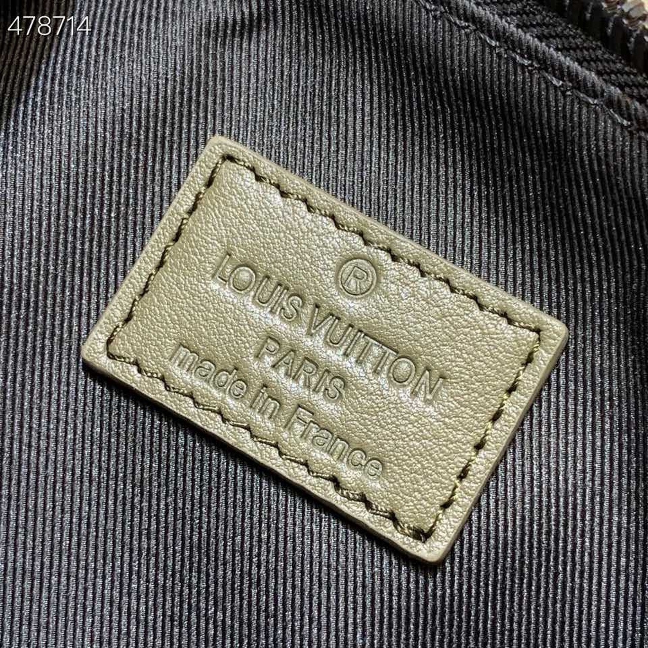 1:1 Replica Louis Vuitton LV Keepall XS Monogram Seal Khaki Unique Bag For Men M57961 - 8.3in/21cm - Image 6