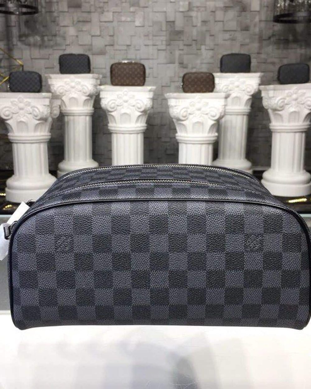 1:1 Replica Louis Vuitton LV King Size Toiletry Damier Graphite Canvas Luxury Bag For Women - 11in/28cm