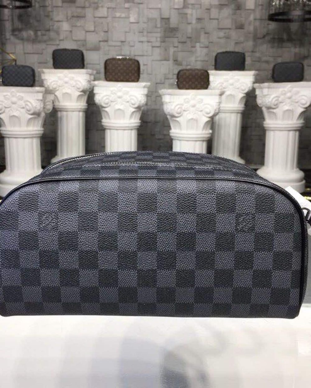 1:1 Replica Louis Vuitton LV King Size Toiletry Damier Graphite Canvas Luxury Bag For Women - 11in/28cm