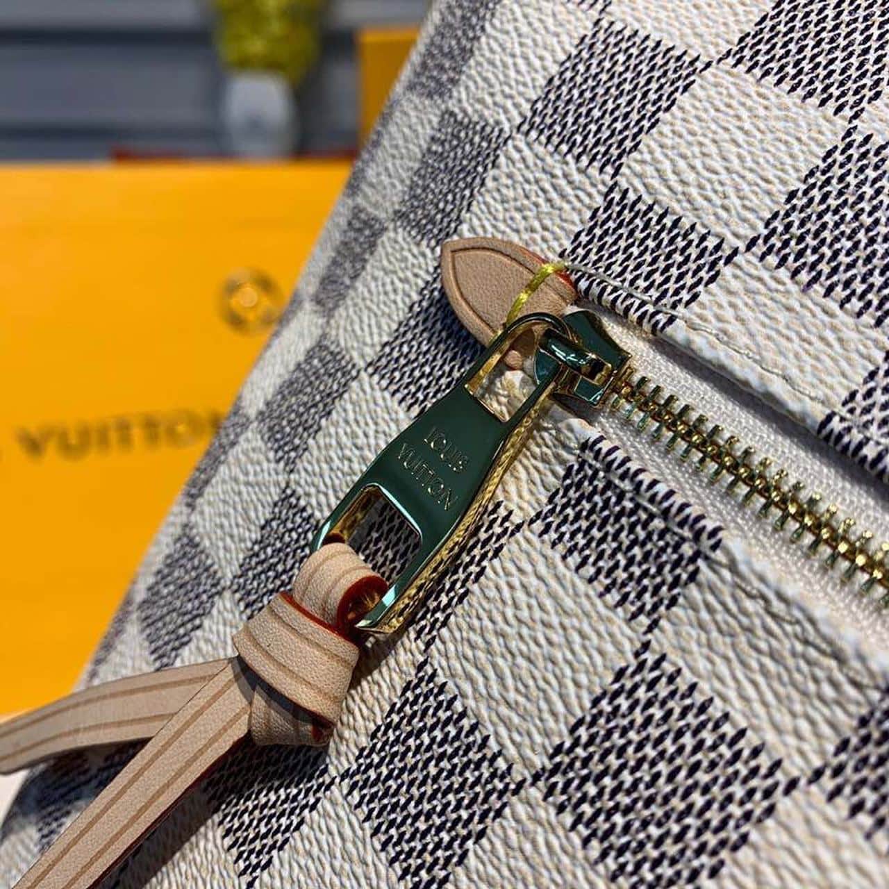 1:1 Replica Louis Vuitton LV Lena MM Damier Azur Canvas Luxury Bag For Women N44040 - 13in/33cm - Image 9