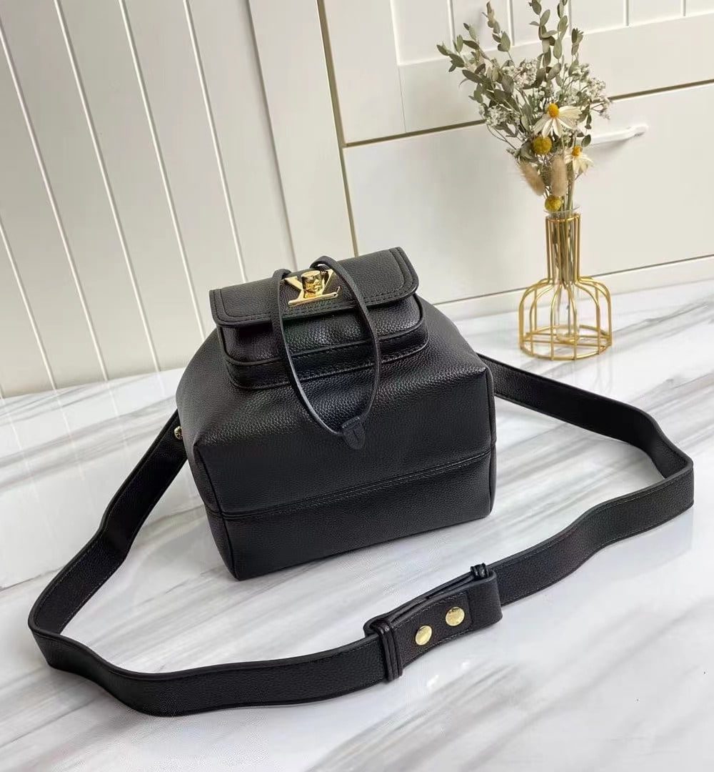 1:1 Replica Louis Vuitton LV Lockme Bucket Black Luxury Bag For Women M57687 - 9.1in/23cm
