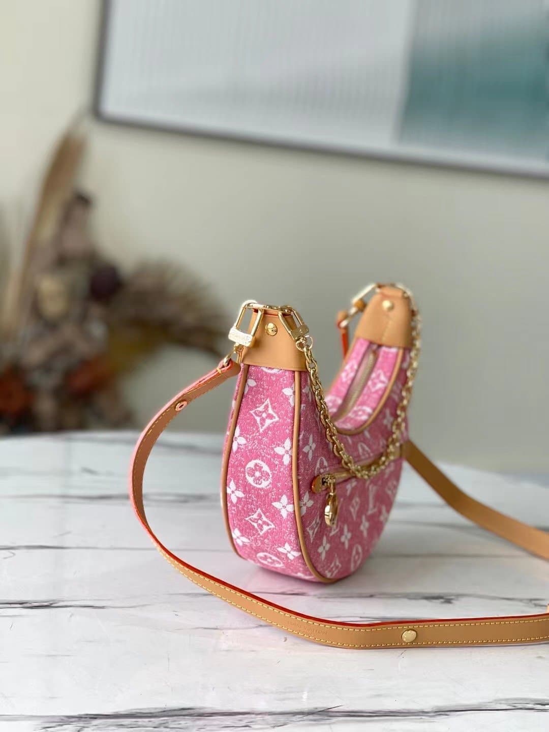 1:1 Replica Louis Vuitton LV Loop Since 1854 Jacquard Pink Luxury Bag For Wonmen M81166 - 9.1in/23cm - Image 3