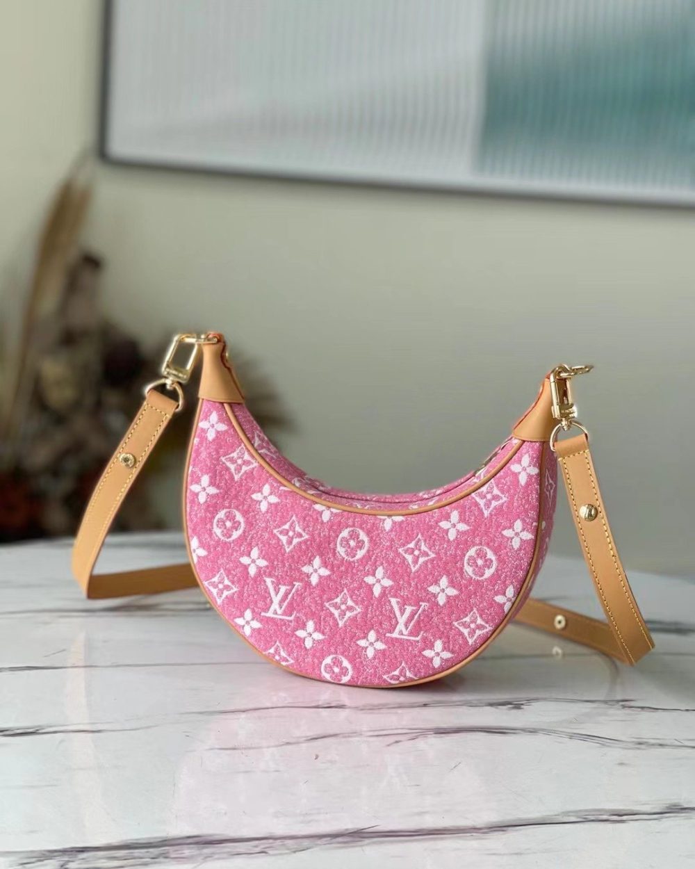 1:1 Replica Louis Vuitton LV Loop Since 1854 Jacquard Pink Luxury Bag For Wonmen M81166 - 9.1in/23cm
