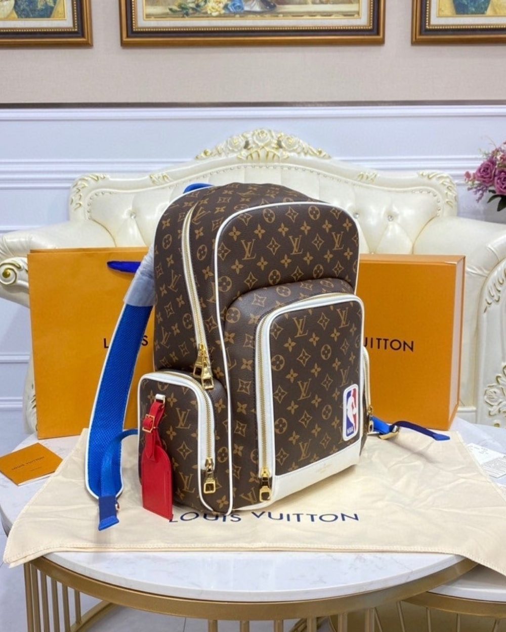 1:1 Replica Louis Vuitton LV LV x NBA New Backpack Monogram Canvas By Virgil Abloh Unique Bag For Men M45581 - 15.7in/40cm