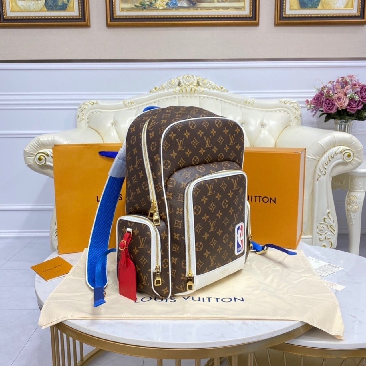 1:1 Replica Louis Vuitton LV LV x NBA New Backpack Monogram Canvas By Virgil Abloh Unique Bag For Men M45581 - 15.7in/40cm - Image 2