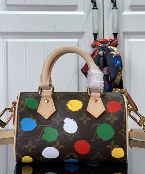 1:1 Replica Louis Vuitton LV LV x YK Nano Speedy Brown Vibrant Bag For Women M81979 - 16cm/ 6.3in