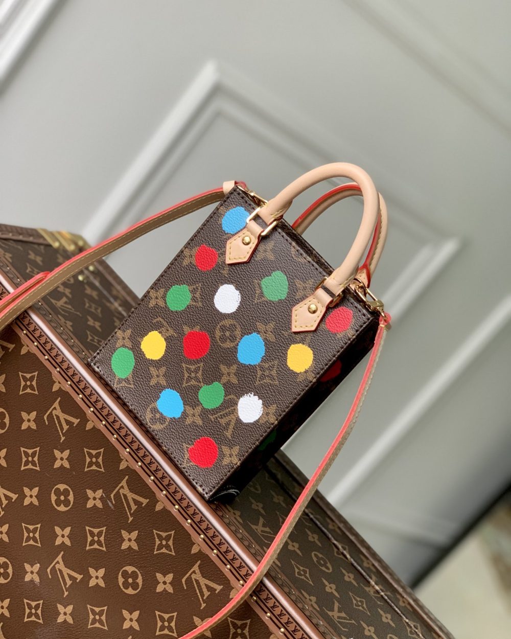 1:1 Replica Louis Vuitton LV LV x YK Petit Sac Plat Tote Brown Gorgeous Bag For Women M81867 - 6.7in/ 17cm