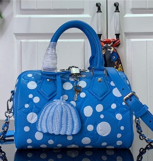 1:1 Replica Louis Vuitton LV LV x YK Speedy Bandoulière 20 Blue Exclusive Bag For Women M46425 -  8.1in/ 20.5cm