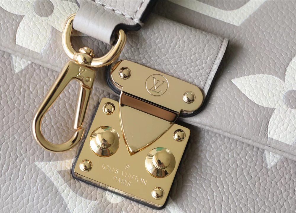 1:1 Replica Louis Vuitton LV Madeleine MM Monogram Empreinte Dove Gray/ Creme Beige Luxury Bag For Women M46041 - 11.8in/30cm