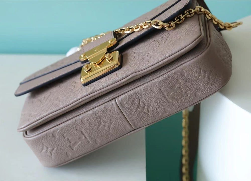 1:1 Replica Louis Vuitton LV Marceau Monogram Empreinte Dove Gray Luxury Bag For Women M46199 - 9.6in/29.5cm