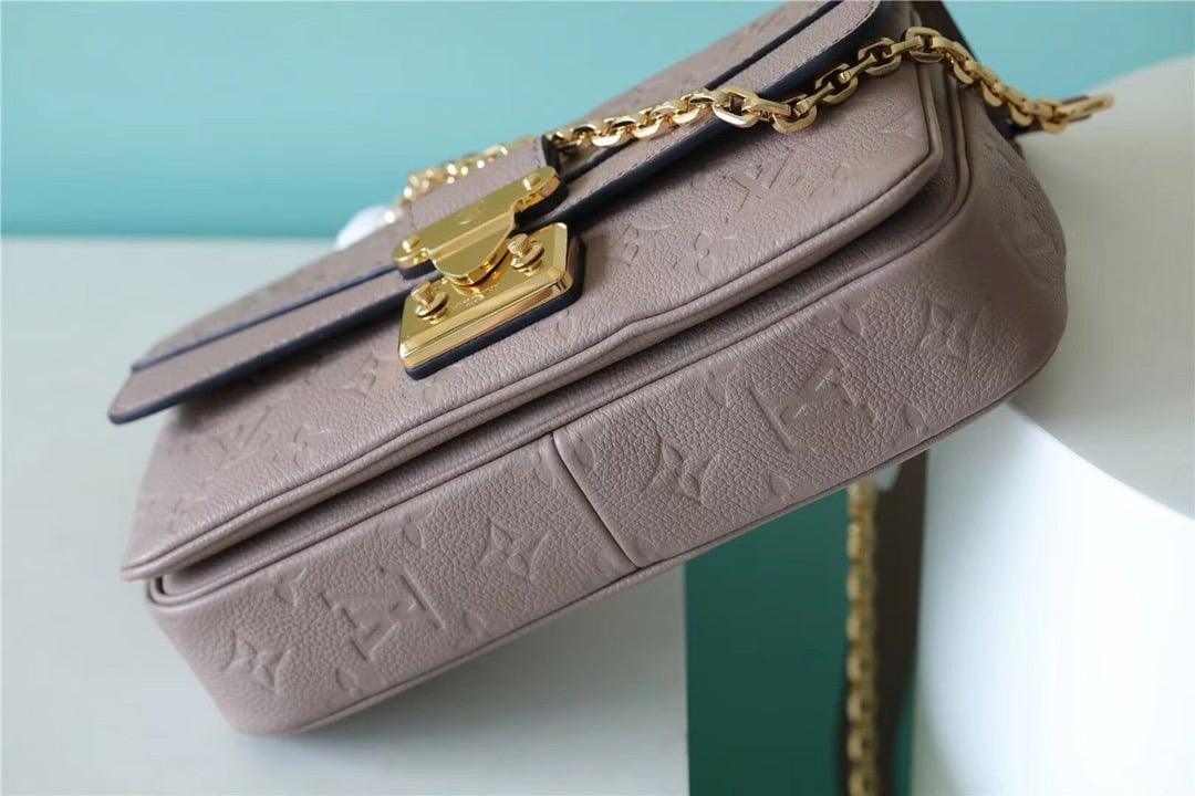 1:1 Replica Louis Vuitton LV Marceau Monogram Empreinte Dove Gray Luxury Bag For Women M46199 - 9.6in/29.5cm - Image 7