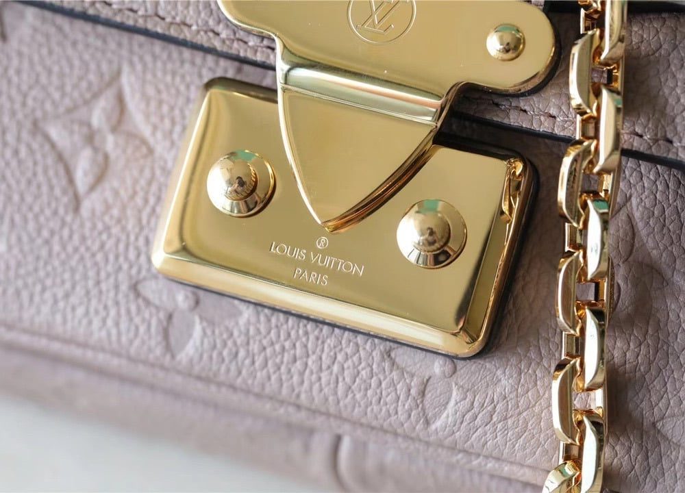 1:1 Replica Louis Vuitton LV Marceau Monogram Empreinte Dove Gray Luxury Bag For Women M46199 - 9.6in/29.5cm