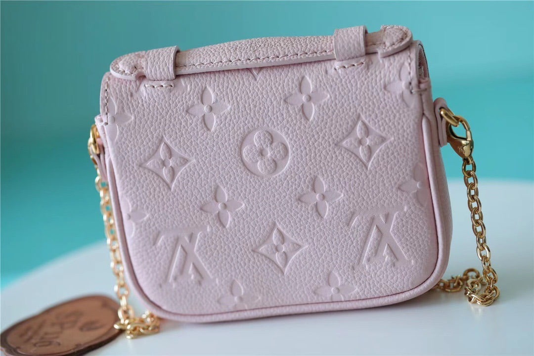 1:1 Replica Louis Vuitton LV Micro Metis Monogram Empreinte Pink Luxury Bag For Women M81389 - 5.5in/14cm - Image 3